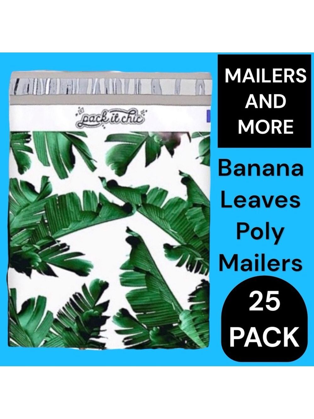 25 10X13 Poly Mailers Banana Leaves Flat Mailers PRICE IS FIRM - Picture 6 of 8